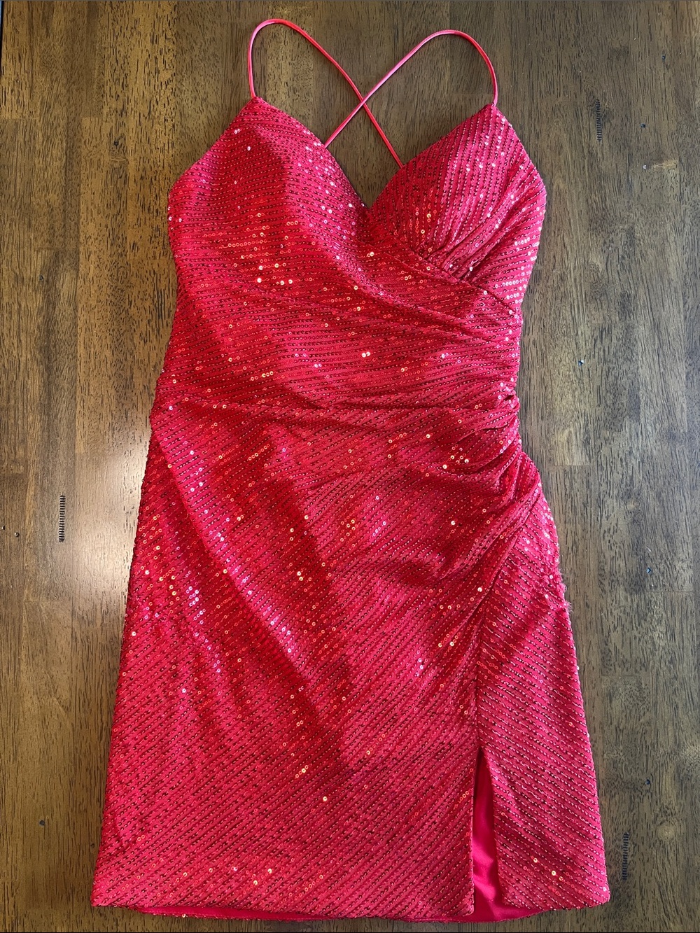 Juliet Sequin Lace Up Back Hoco Dress